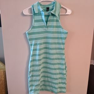 Teal and Blue striped collar mini dress from Target medium